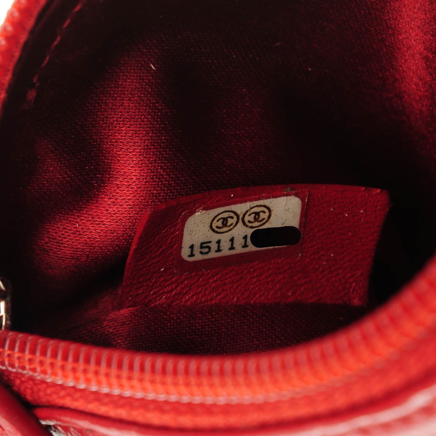 Lambskin Camellia Embossed Key Holder Case Red