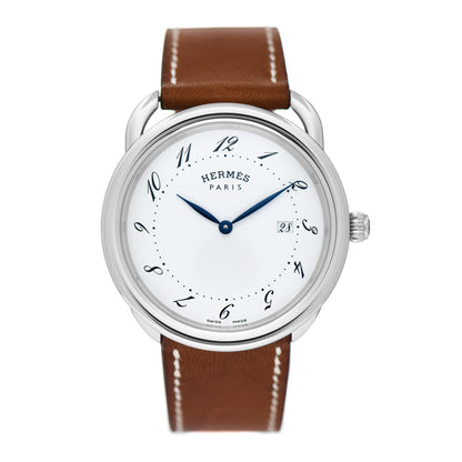 Hermes Stainless Steel Barenia 38mm Arceau Quartz Watch Fauve 1 of 5