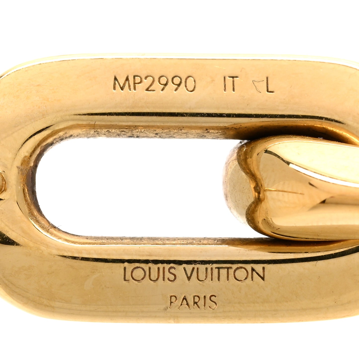 Metal LV Edge Double Hoop Earrings Gold