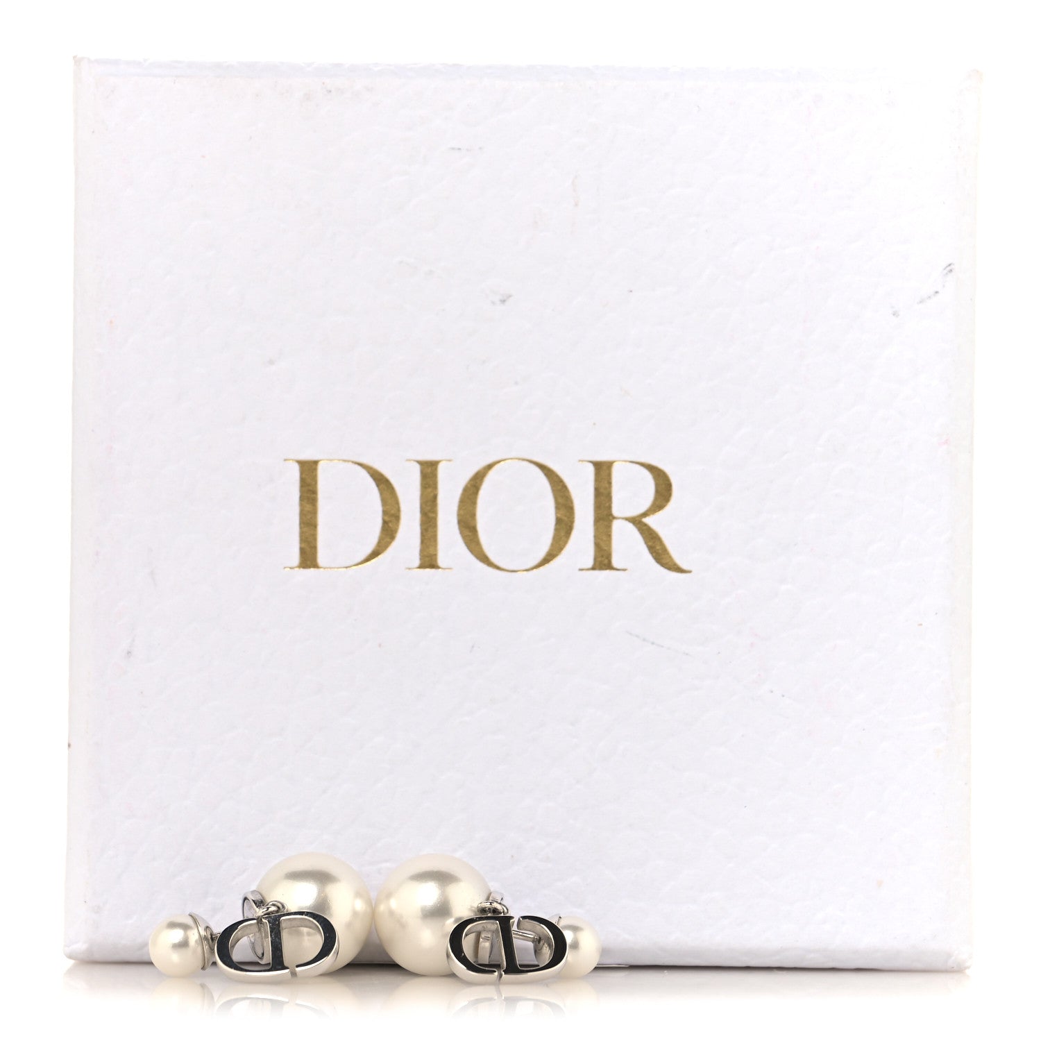 Christian Dior Metal Pearl Tribales Earrings Silver 1851531