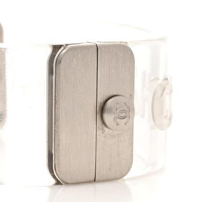 Chanel Metal Resin Logo Cuff Transparent 4 of 5