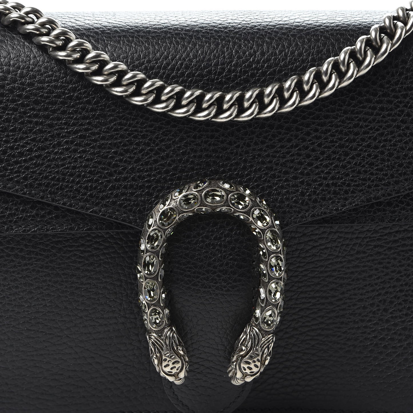 Pebbled Calfskin Small Dionysus Shoulder Bag Black