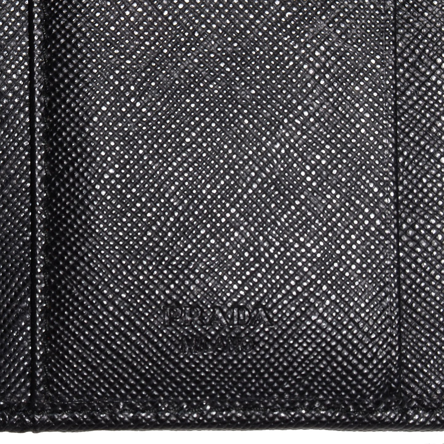 Saffiano Metal Tri-Fold Wallet Nero Black