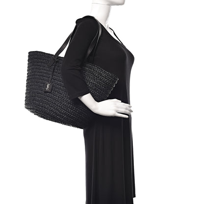 Saint Laurent Raffia Medium Panier Bag Black 2 of 9