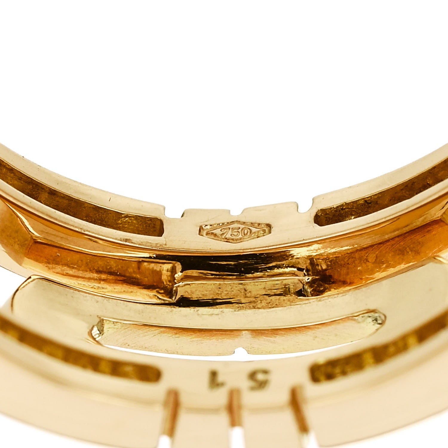 Bulgari 18K Yellow Gold Diamond Parentesi Ring 51 5.75 8 of 8