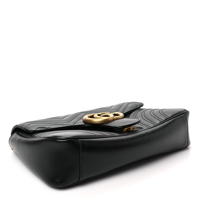 Gucci Calfskin Matelasse Medium GG Marmont Shoulder Bag Black 4 of 8