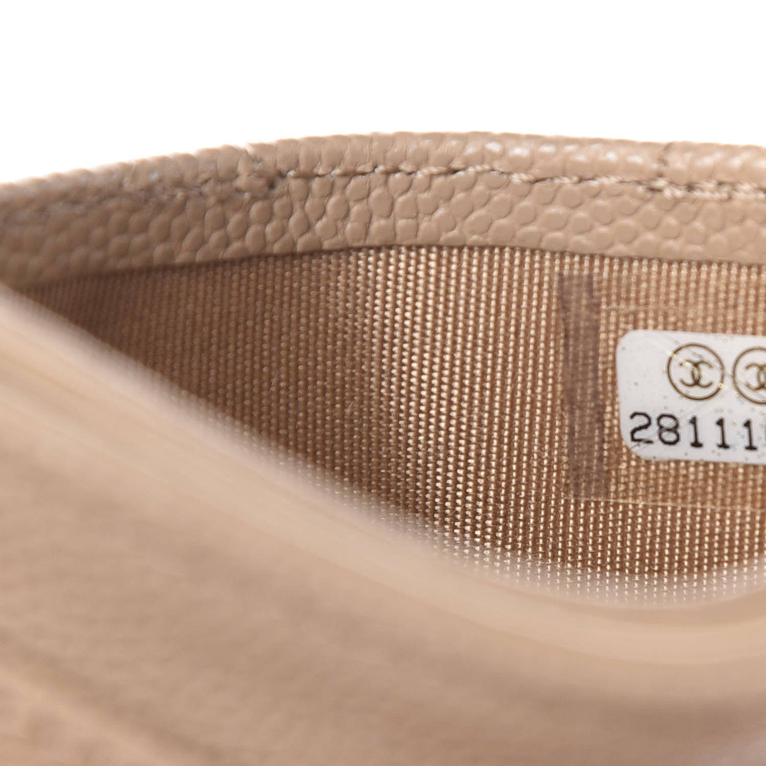 Chanel Caviar Quilted Card Holder Beige 8 of 9