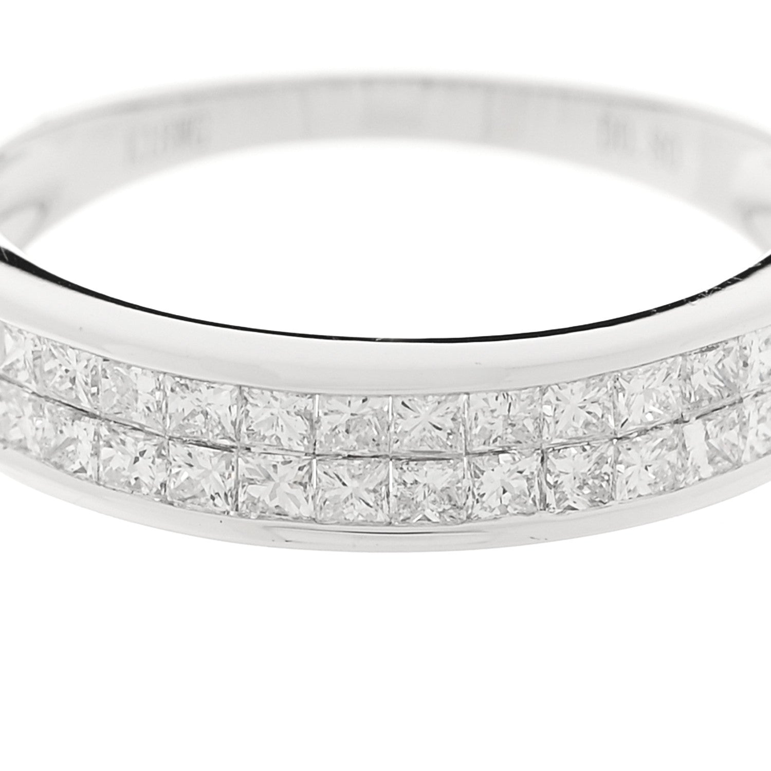 Parker & West by FASHIONPHILE 18K White Gold Diamond .80ctw Princess Cut Half Eternity Band Ring  52 6 7 of 9