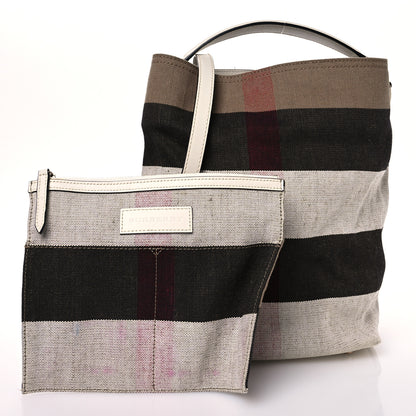 Burberry Canvas Mega Check Medium Susanna Hobo White 3 of 12