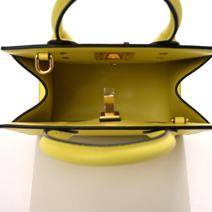 Salvatore Ferragamo Hammered Calfskin The Studio Box Bag Yellow 4 of 8