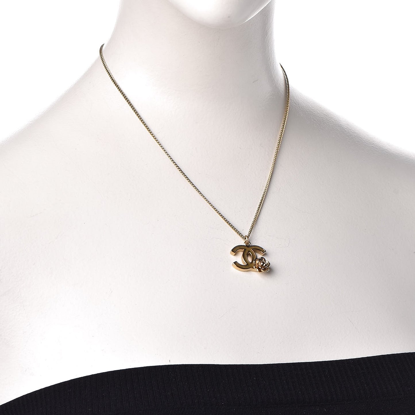 Enamel CC Camellia Necklace Gold