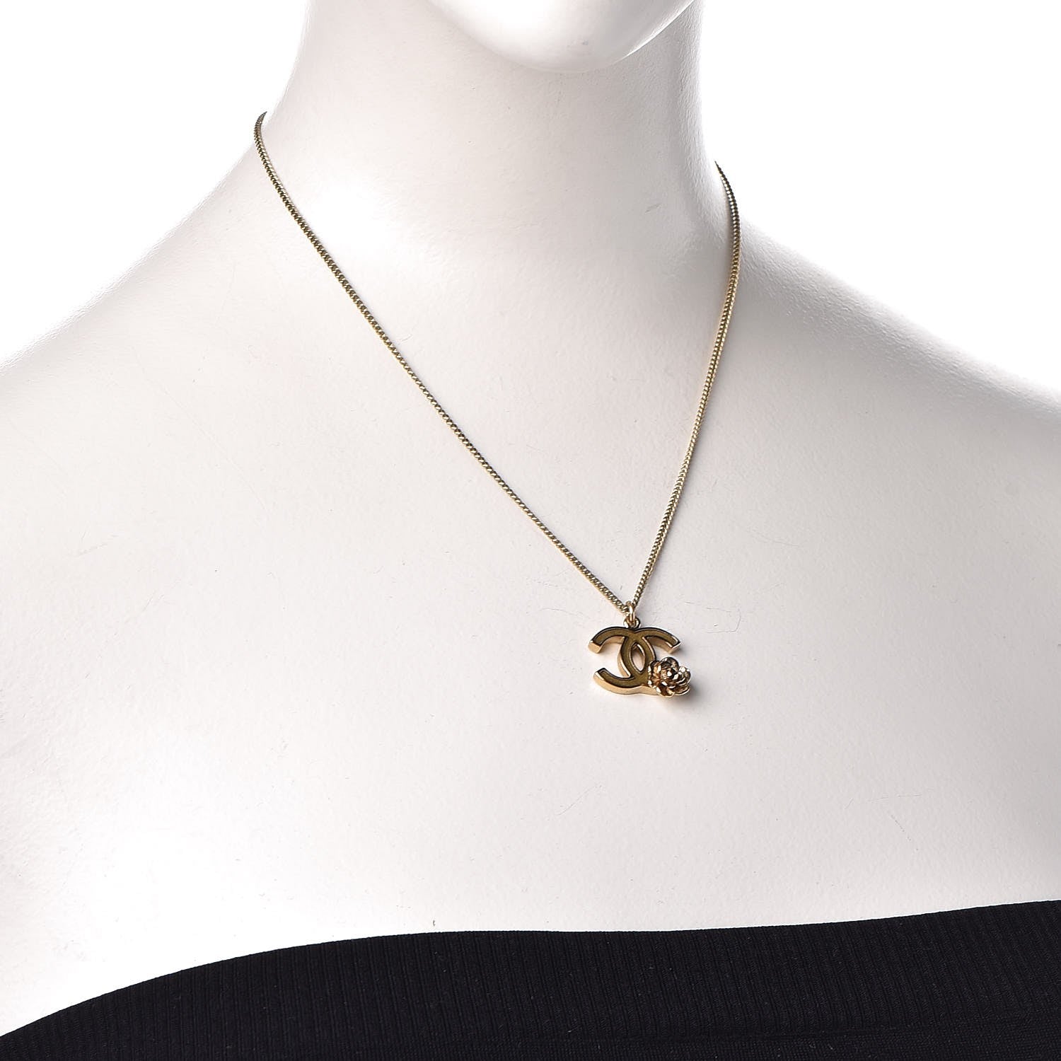 Chanel Enamel CC Camellia Necklace Gold 2 of 6