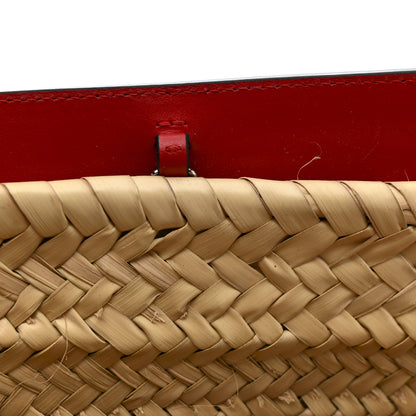 Christian Louboutin Woven Straw Loubishore Tote Red 11 of 11