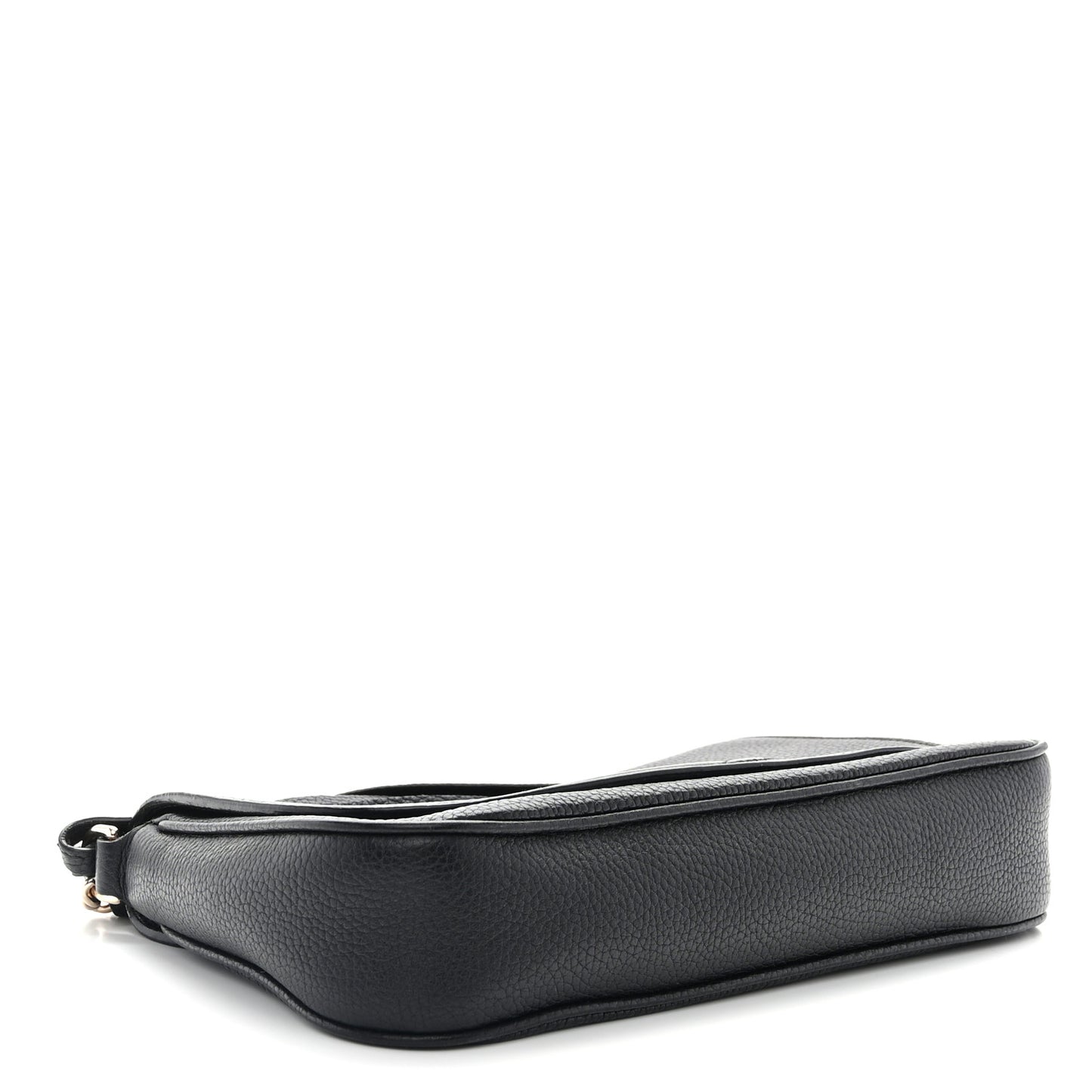 Pebbled Calfskin Medium Soho Flap Crossbody Black