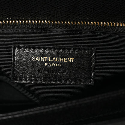 Saint Laurent Textured Calfskin Medium Classic Monogram Universite Bag Black 6 of 9