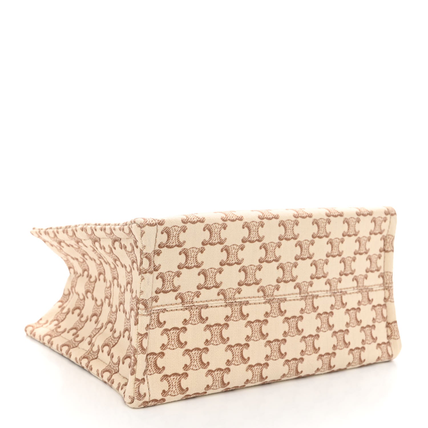Celine Canvas Calfskin Triomphe Print Small Cabas Thais White 4 of 9
