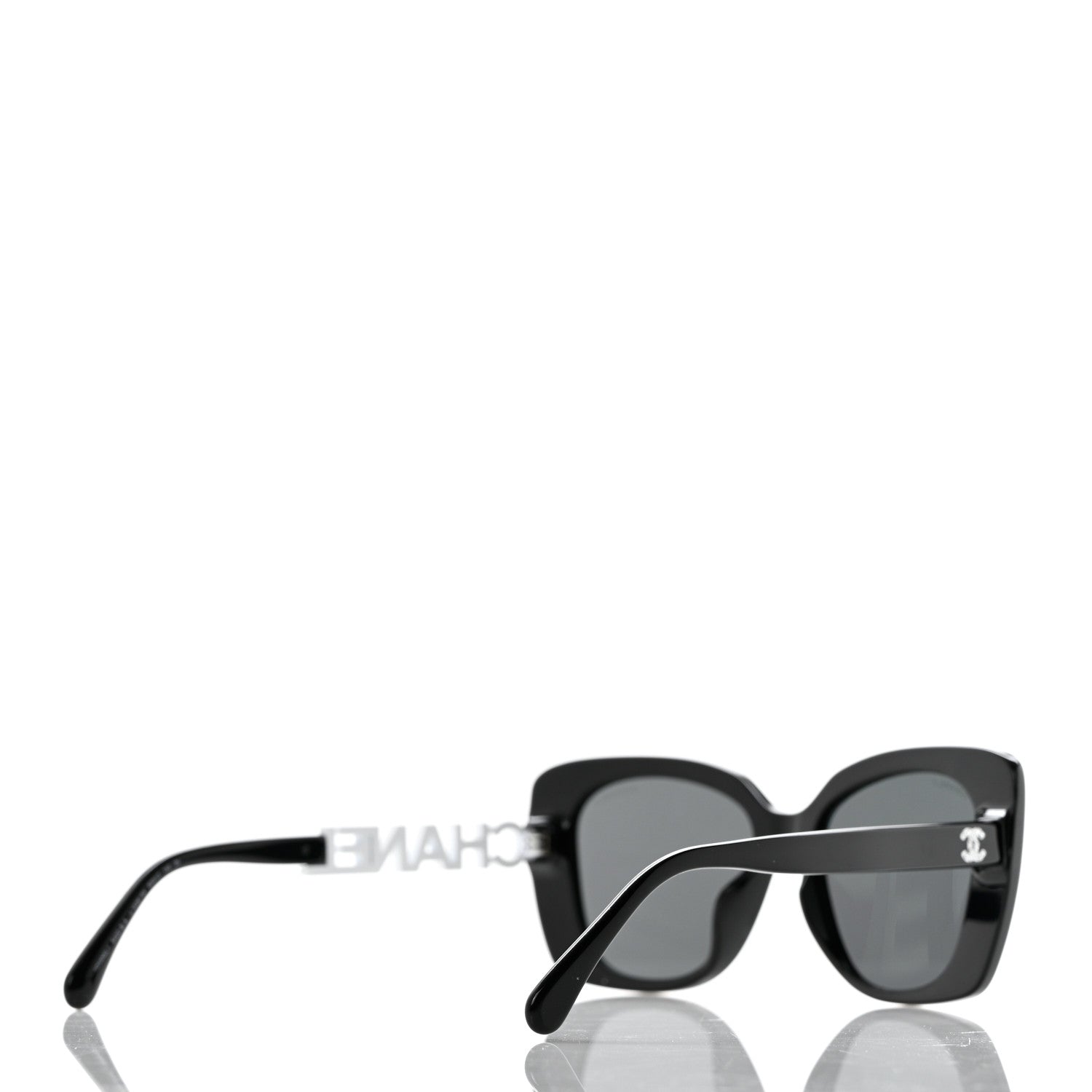 Chanel Acetate Strass Square Sunglasses 5422-B-A Black White 4 of 8