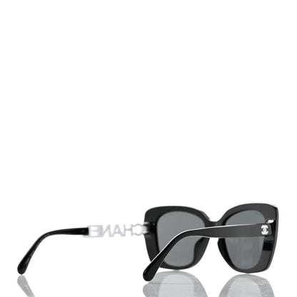 Chanel Acetate Strass Square Sunglasses 5422-B-A Black White 4 of 8