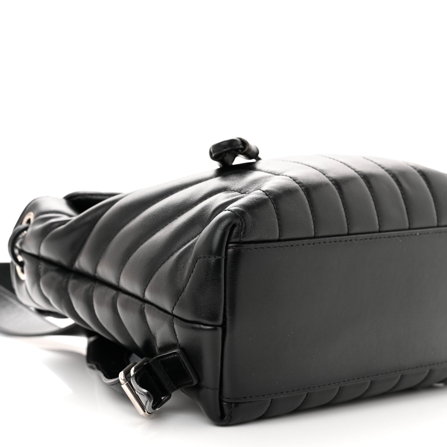Saint Laurent Calfskin Y Quilted Monogram Small Loulou Backpack Black 9 of 14
