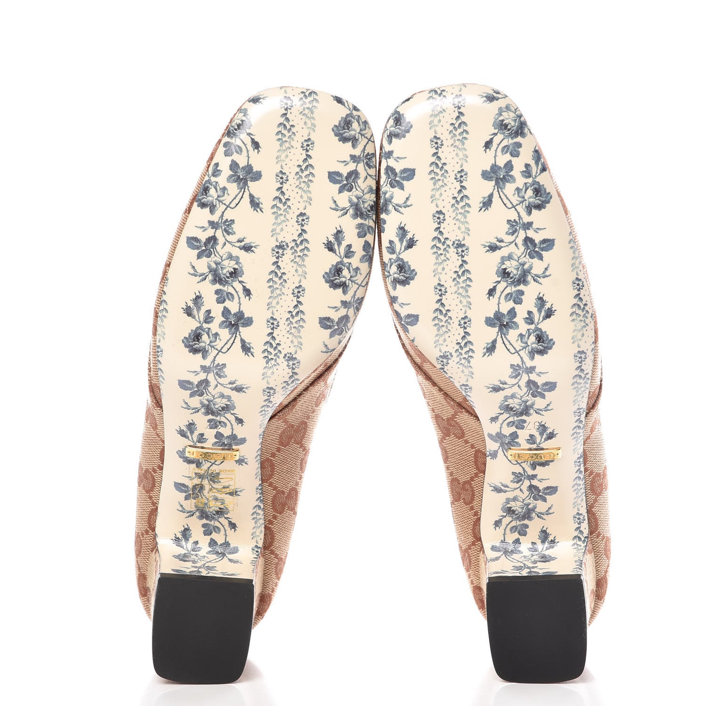 Monogram GG Victoire 55mm Loafer Pumps 37 Beige Ruggine