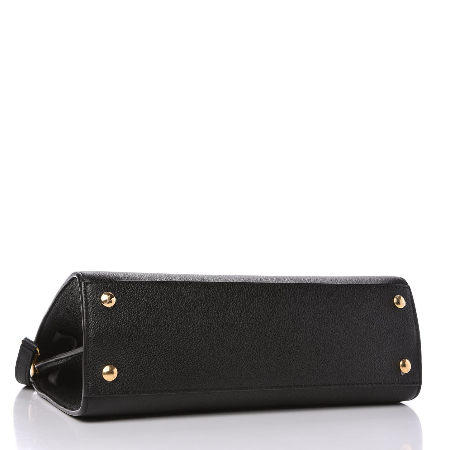 Grainy Calfskin Small Title Bag Black