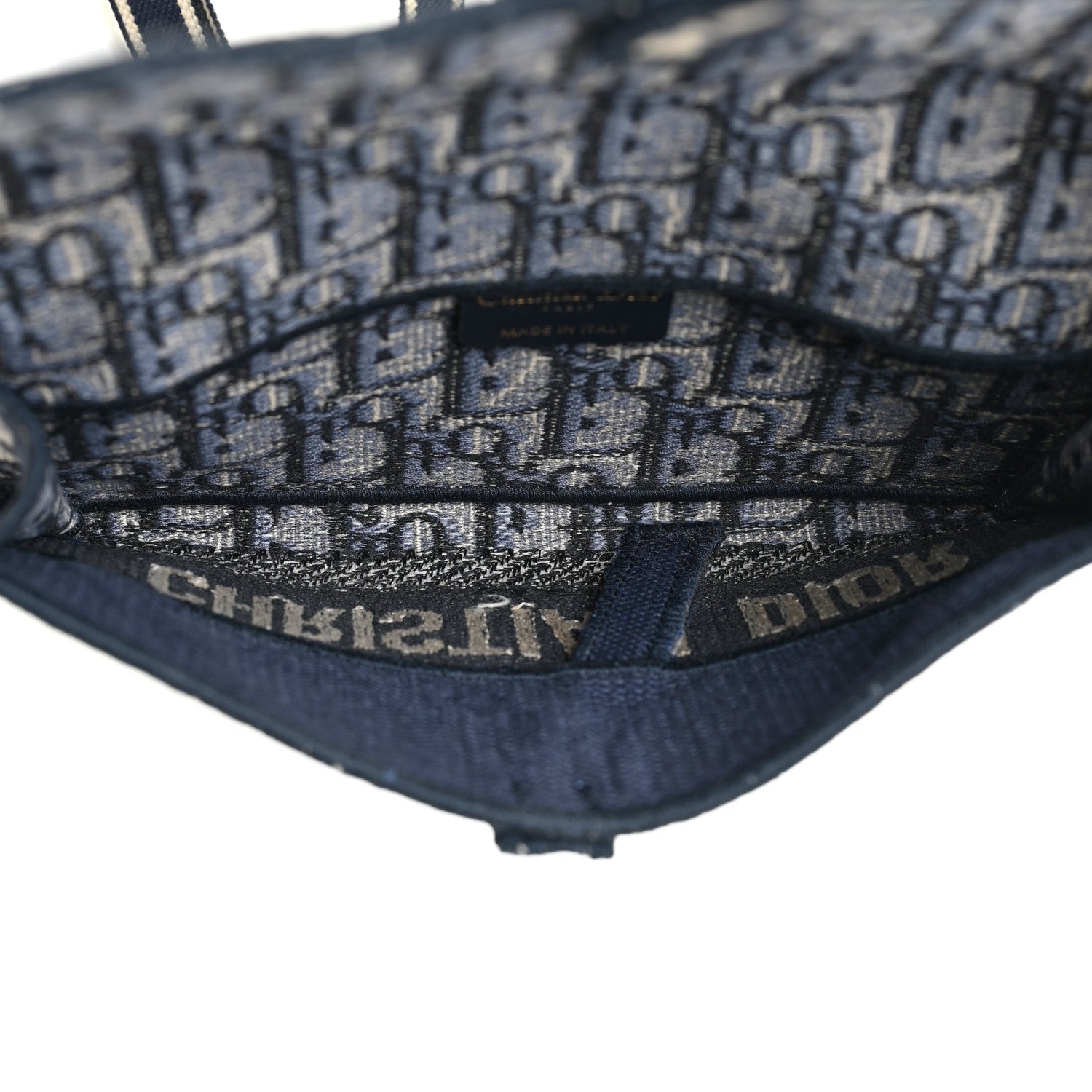 Christian Dior Oblique Slim Saddle Pouch Blue 5 of 12