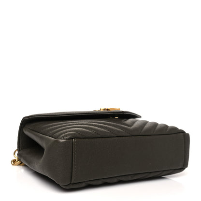 Saint Laurent Sheepskin Matelasse Chevron Monogram Medium College Bag Light Musk 4 of 10