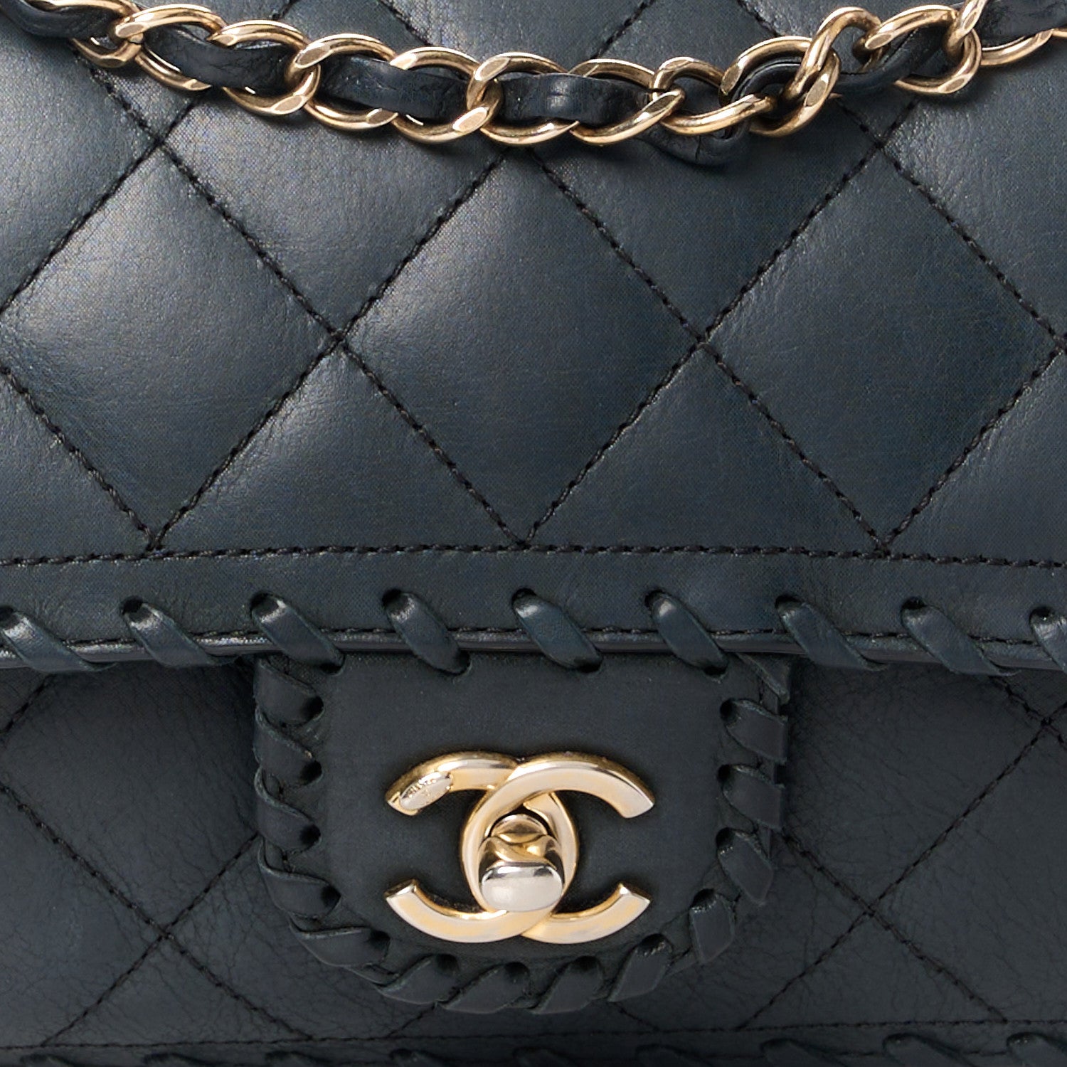 Chanel Iridescent Calfskin Small Happy Stitch Flap Black 9 of 12