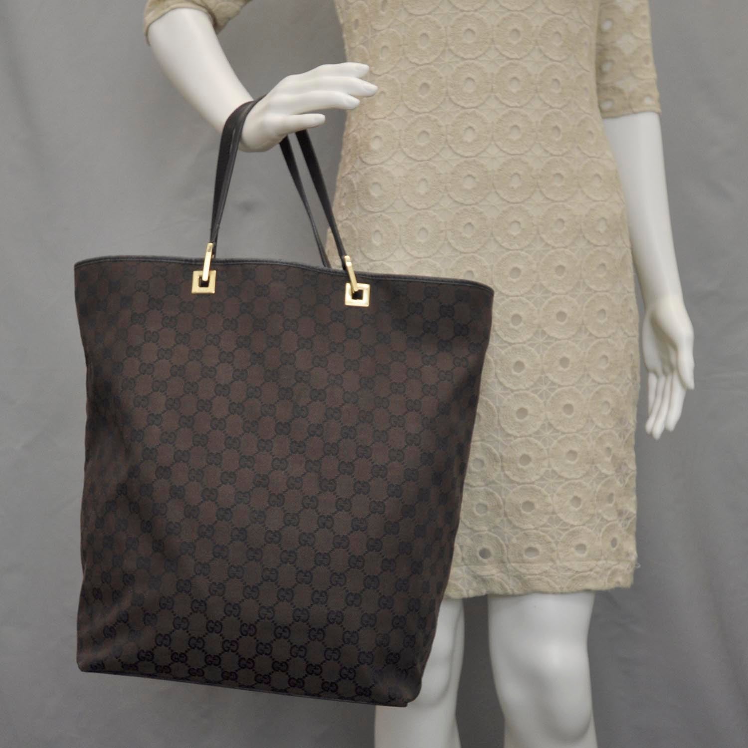 Gucci Nylon Monogram Tote Brown 2 of 8
