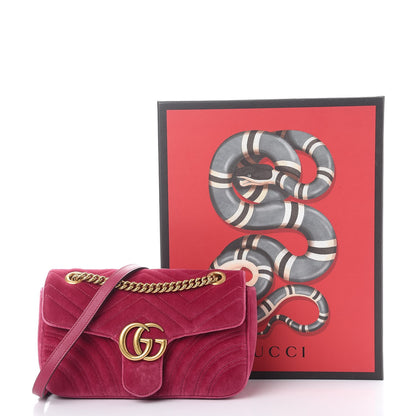 Gucci Velvet Matelasse Small GG Marmont Shoulder Bag Light Raspberry Rose 11 of 11