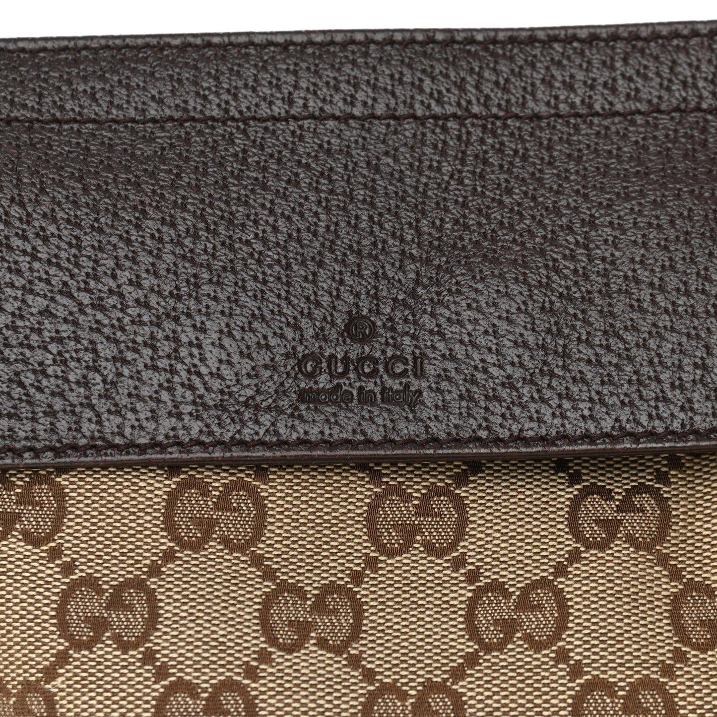 GG Monogram Double Pocket Belt Bag Dark Brown