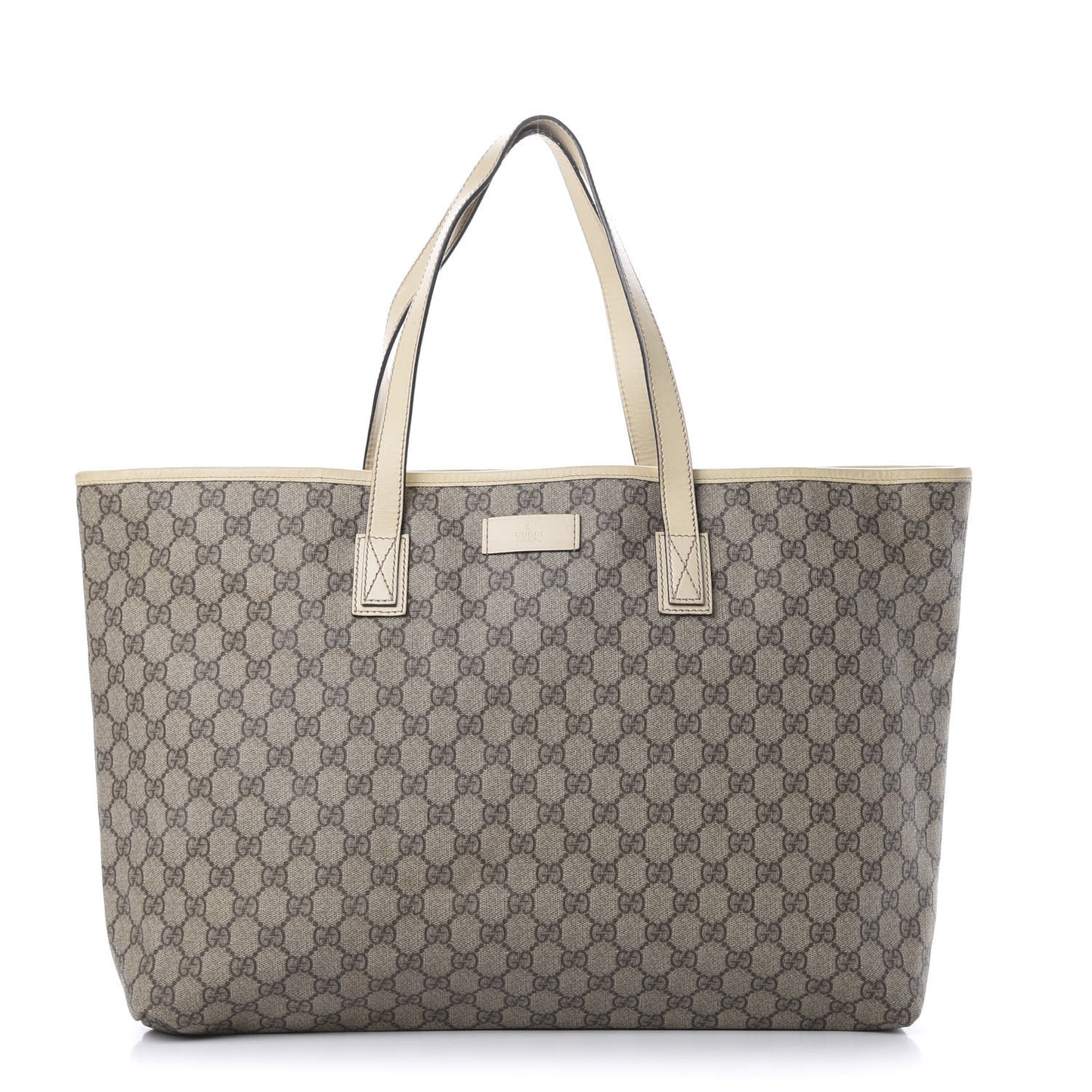 GG Supreme Monogram Large Zippered Shopping Tote Off White