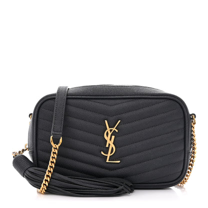 Saint Laurent Grain De Poudre Matelasse Monogram Mini Lou Camera Bag Dark Smog 1 of 10