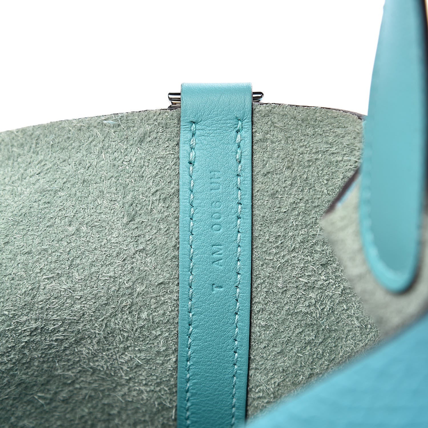 Hermes Taurillon Clemence Swift Picotin Lock 22 MM Bleu Atoll 7 of 10