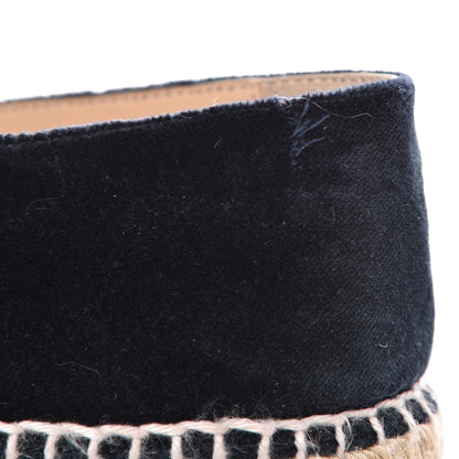 Chanel Velvet CC Espadrilles 38 Dark Navy Black 6 of 10