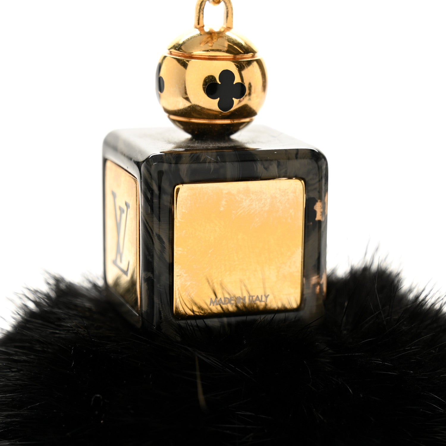 Louis Vuitton Mink Fur Fluffy Bag Charm Black 3 of 3