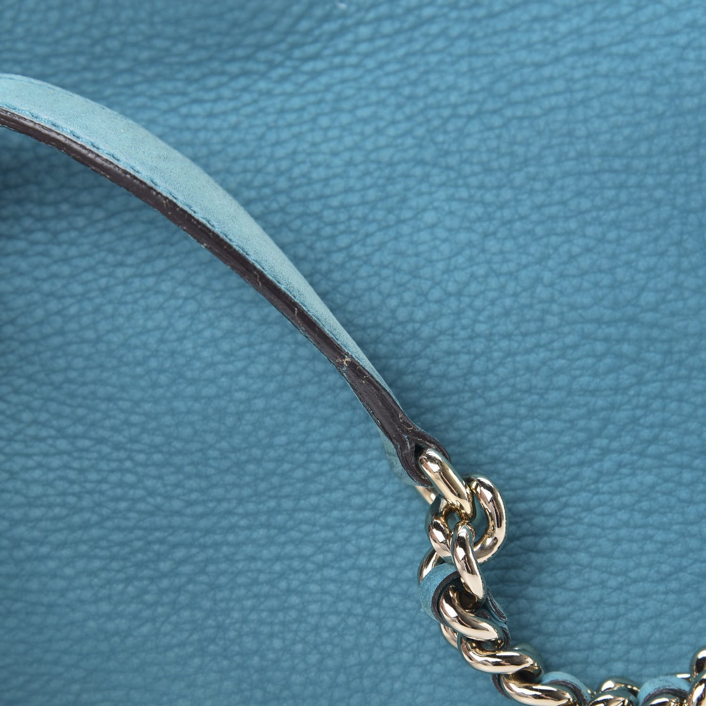 Vitello Range Medium Soho Chain Shoulder Bag Deep Cobalt