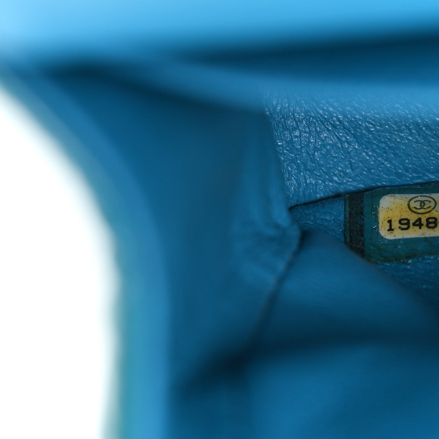 Patent Quilted Medium Double Flap Turquoise