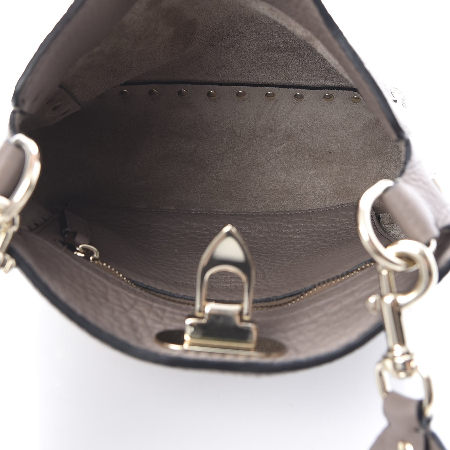 Valentino Garavani Pebbled Calfskin Mini Rockstud Flip-Lock Messenger Bag Poudre 5 of 9