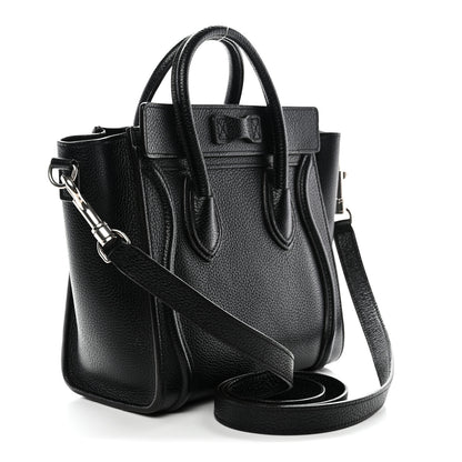 Celine Drummed Calfskin Nano Luggage Black 3 of 13