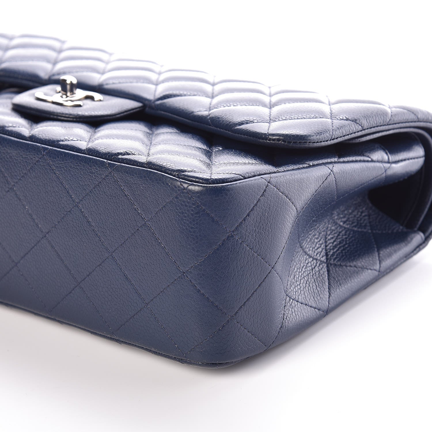 Chanel Caviar Quilted Jumbo Double Flap Navy Blue 12 of 12