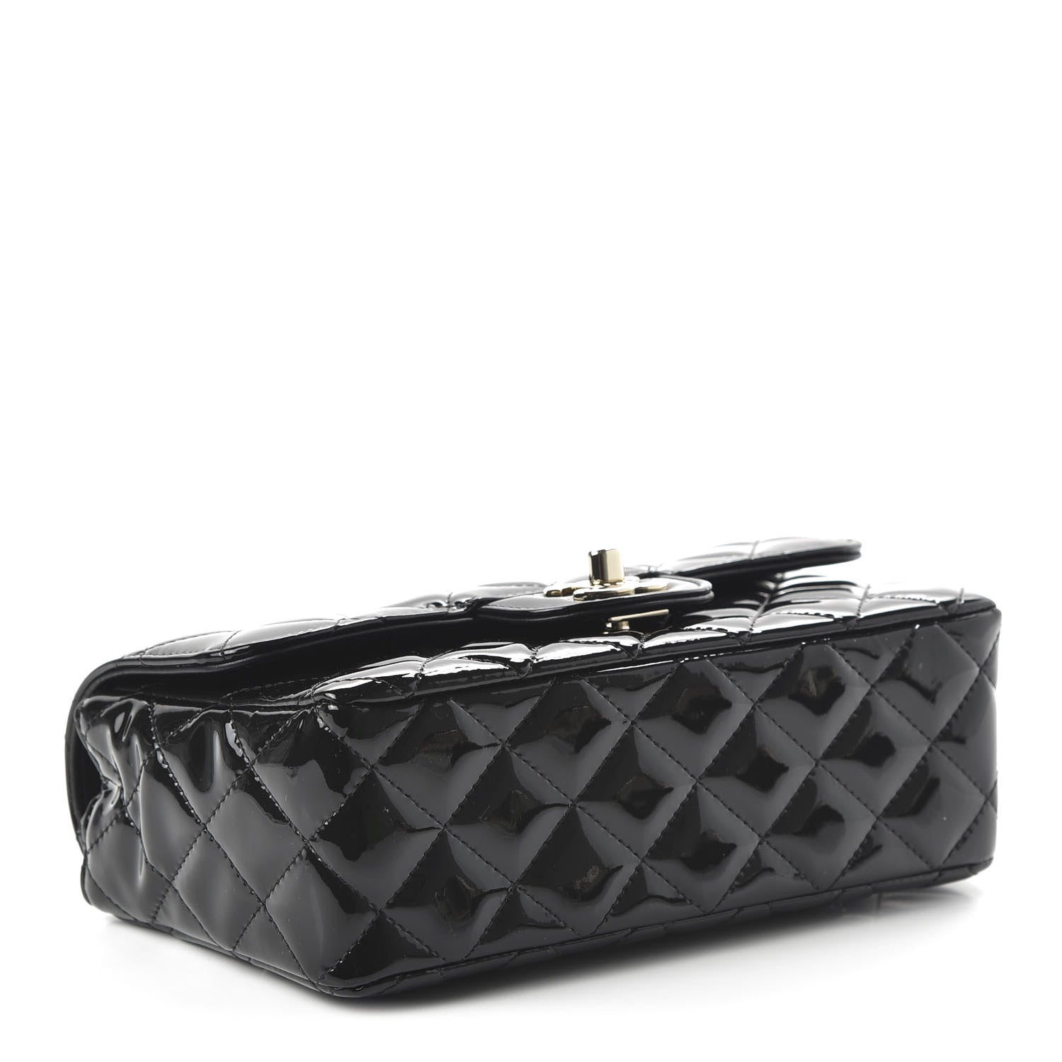 Chanel Patent Calfskin Quilted Mini Rectangular Flap Black 4 of 11