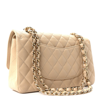 Chanel Caviar Quilted Medium Double Flap Beige 3 of 11