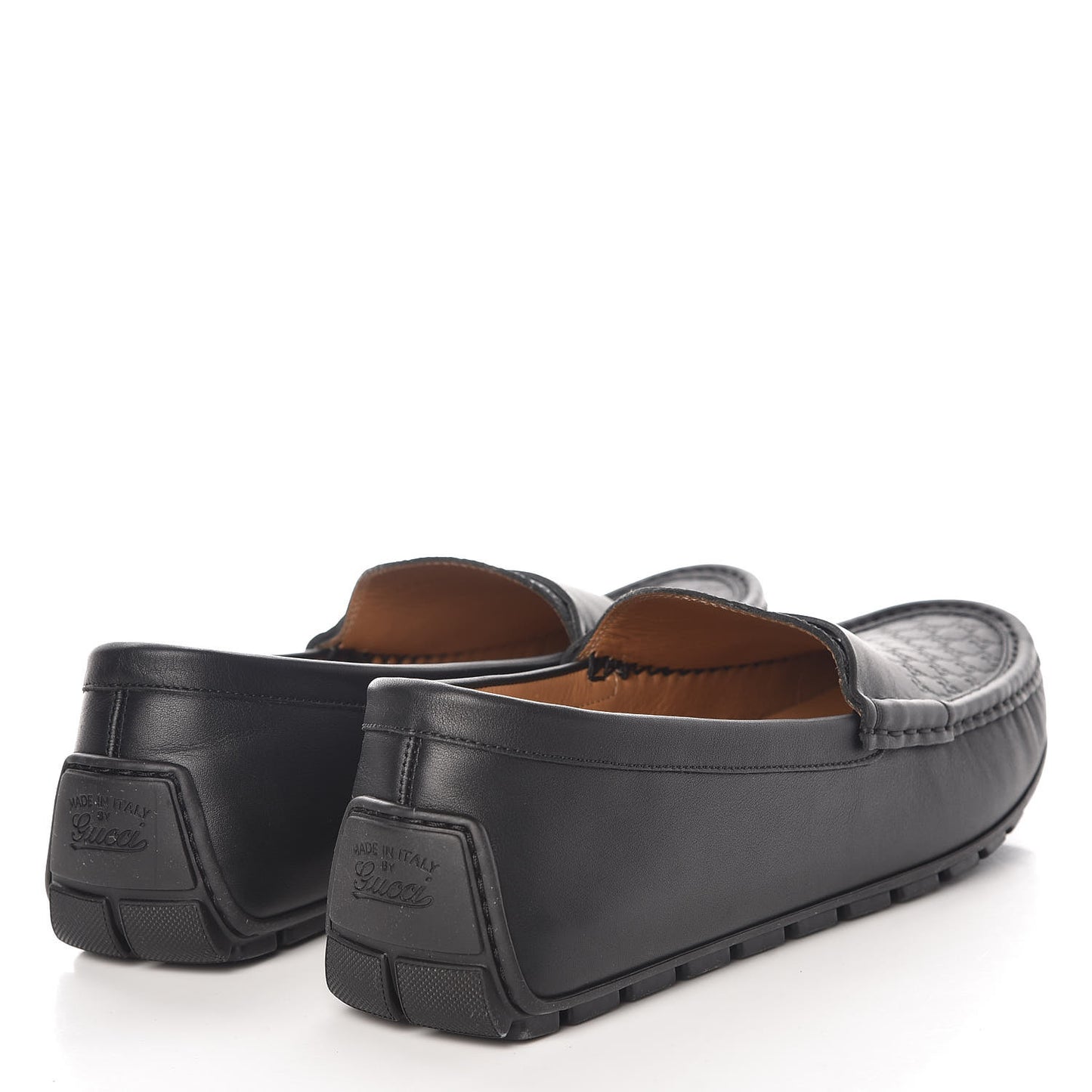 Guccissima Calfskin Mens Driver Loafers 9.5 Black