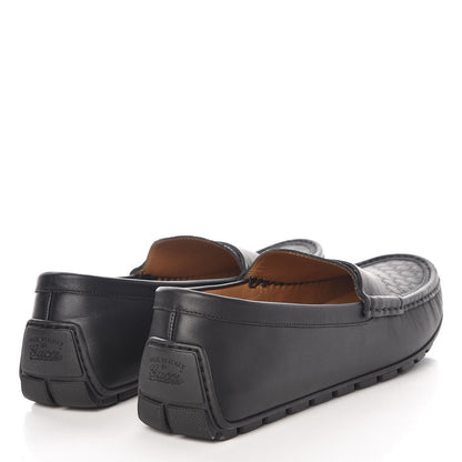 Gucci Guccissima Calfskin Mens Driver Loafers 9.5 Black 4 of 9