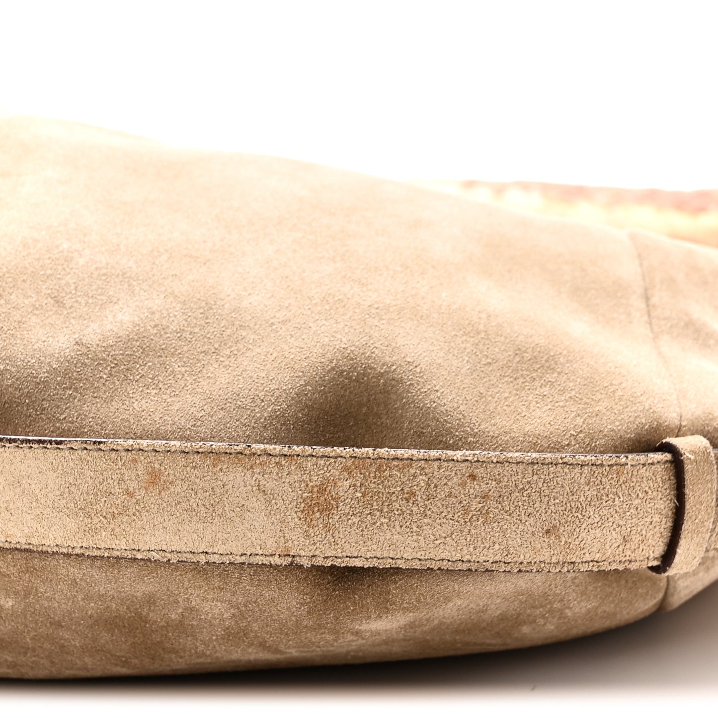 Suede Buffalo Horn Mombasa Hobo Beige