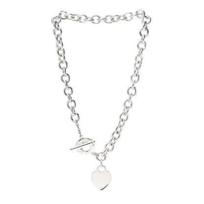 Tiffany Sterling Silver Heart Tag Toggle Necklace 3 of 5