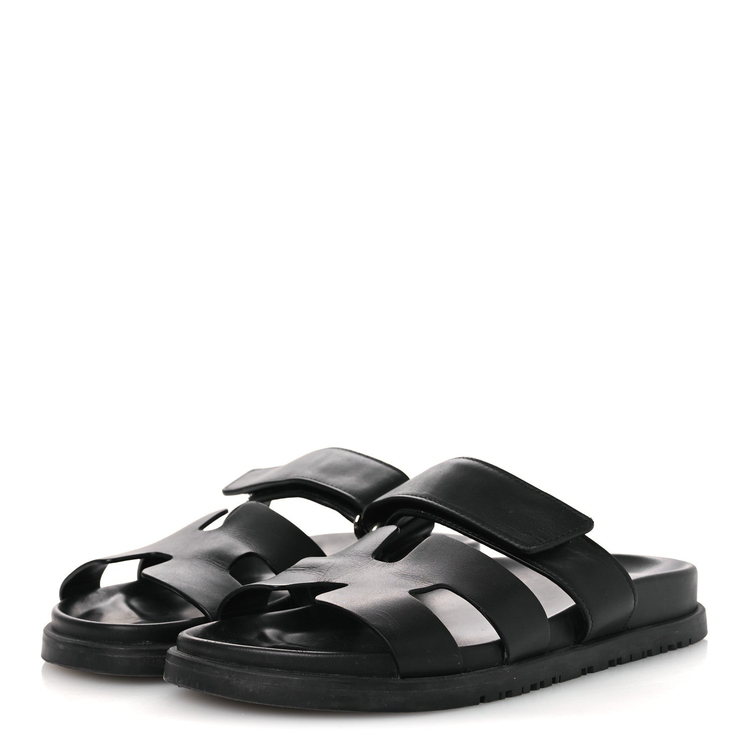 Hermes Calfskin Womens Chypre Sandals 36 Black 4 of 13