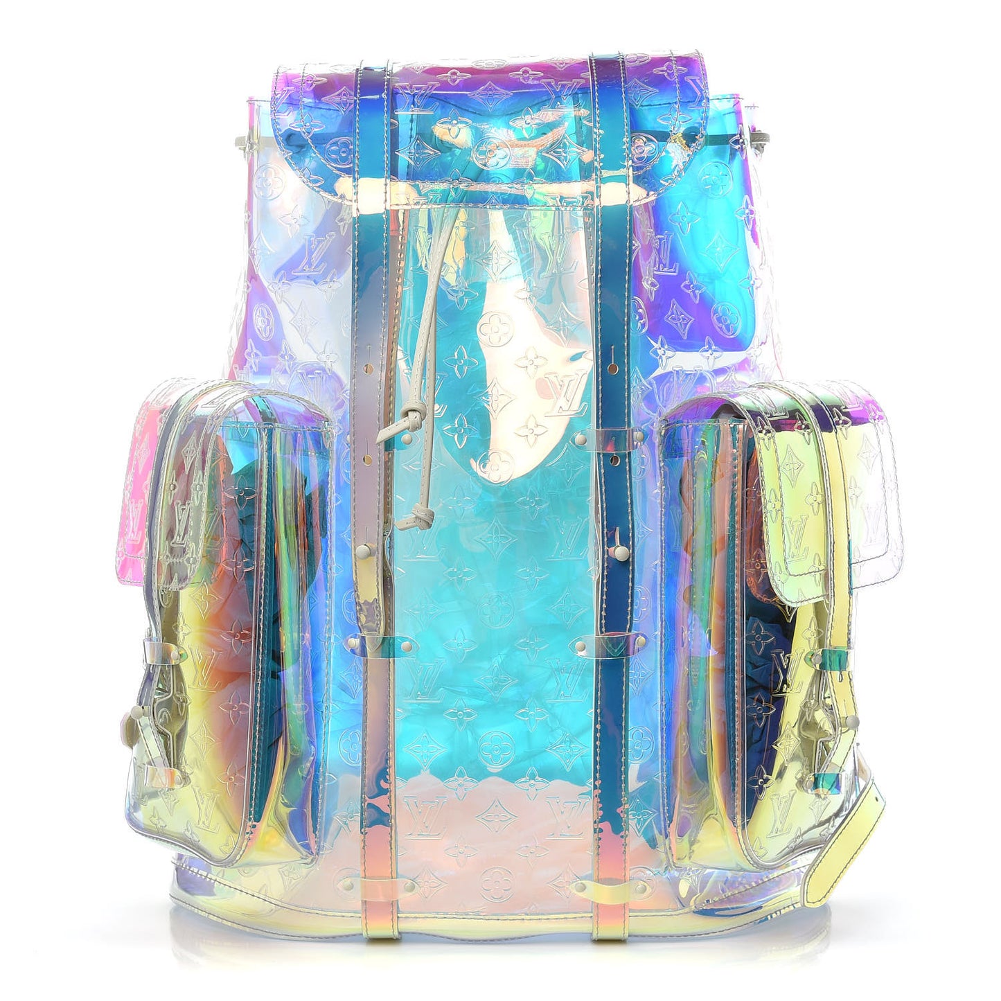 PVC Monogram Christopher Backpack GM Iridescent Prism