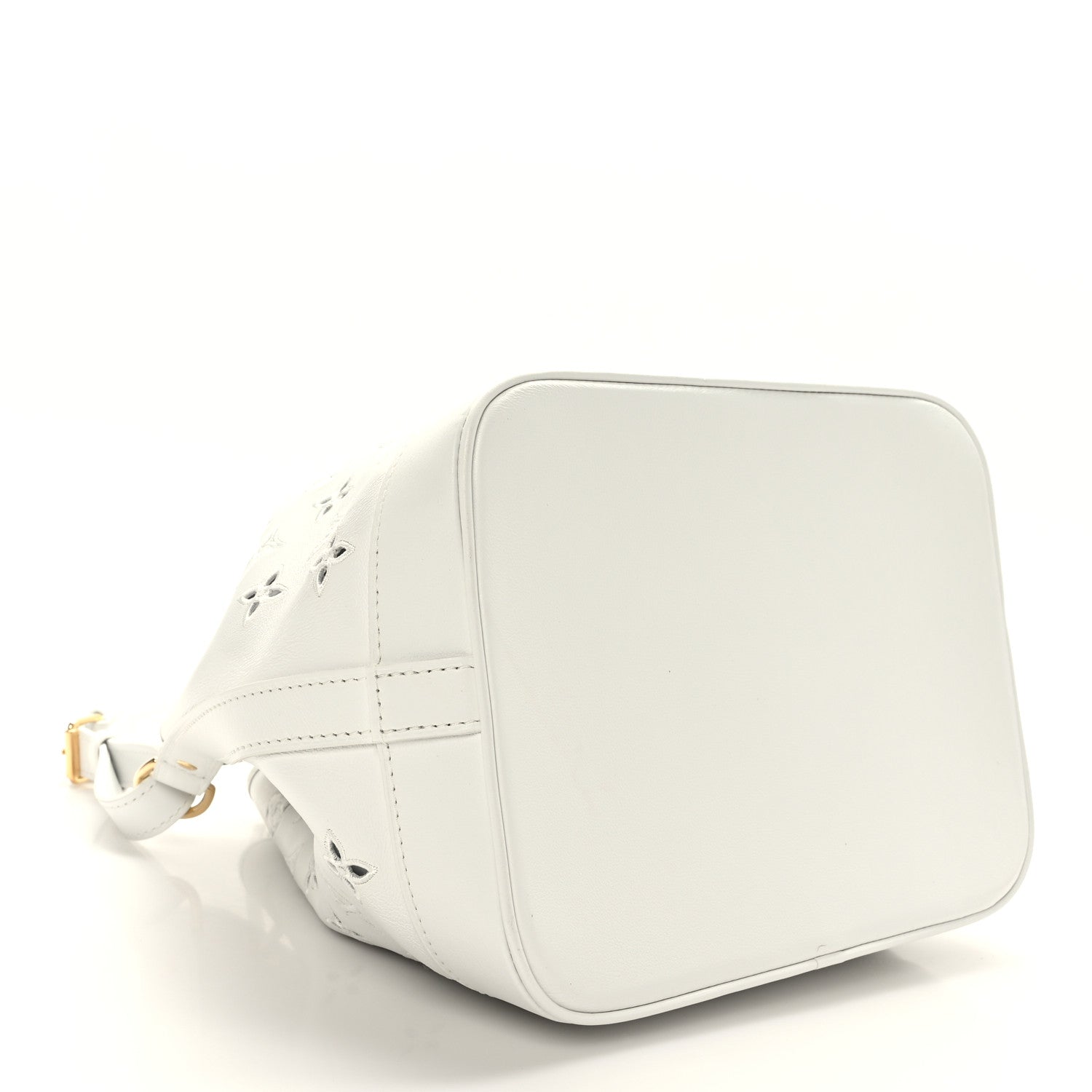 Louis Vuitton Calfskin Monogram Cutout Petit Noe White 4 of 10